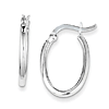 Sterling Silver 7/8in Hollow Oval Hoop Earrings