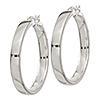 Sterling Silver Round Hoop Earrings 1 1/4in