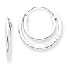Sterling Silver 3/4in Double Hoop Earrings