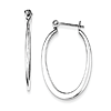 Sterling Silver Oval Hoop Earrings 1 3/8in