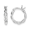Sterling Silver Twisted Hoop Earrings 3/4in