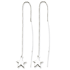 Sterling Silver Solid Star Threader Earrings