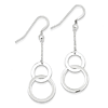 Sterling Silver Circle Dangle Earrings with Shepherd Hooks