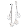 Sterling Silver Flower Dangle Post Earrings
