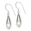 Sterling Silver Polished Teardrop Earrings 1 1/4in