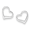 Sterling Silver Open Heart Earrings 3/8in