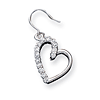 Sterling Silver CZ Heart Earrings with French Wire