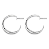 Sterling Silver Fancy C Hoop Earrings 1 3/8in
