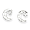 Sterling Silver Moon and Star Mini Earrings
