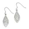 Sterling Silver Filigree Teardrop Earrings Shepherd Hooks 1 1/2in