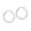 Sterling Silver 1 1/8in Flat Hoop Earrings 3.25mm