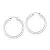 Sterling Silver 1 1/2in Flat Hoop Earrings 3.25mm