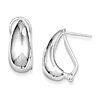 Sterling Silver 3/4in Polished Omega-back Earrings