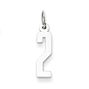 Sterling Silver Small Elongated Number 2 Pendant