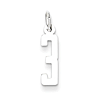 Sterling Silver Small Elongated Number 3 Pendant