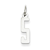 Sterling Silver Small Elongated Number 5 Pendant