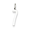 Sterling Silver Small Elongated Polished Number 7 Pendnat