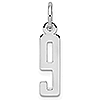 Sterling Silver Small Elongated Number 9 Pendant