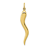 10k Yellow Gold Men's Italian Horn Pendant 1 3/8in