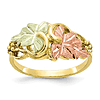 10k Black Hills Gold Tri-Color Leaf Ring