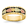 10k Black Hills Gold Men's Wedding Band With Black Antiquing