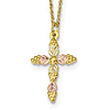 10k Black Hills Gold Leaf Cross Necklace