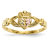 10kt Black Hills Gold Textured Claddagh Ring