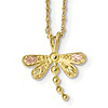 10k Black Hills Gold Dragonfly Necklace