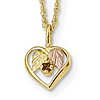10k Black Hills Gold Heart Garnet Necklace