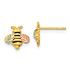 10k Black Hills Gold Antiqued Bee Stud Earrings