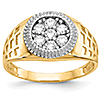 10k Two-tone Gold Men's CZ Cluster Ring