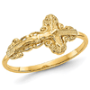 10k Yellow Gold Diamond-cut Crucifix Ring