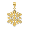 10k Yellow Gold Snowflake Pendant 3/4in