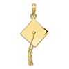 10k Yellow Gold 3-D Graduation Cap Pendant