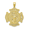 10k Yellow Gold Saint Florian Fire Department Pendant 1in