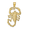 10k Yellow Gold Scorpion Pendant 1 1/4in