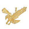 10k Yellow Gold Jumbo Eagle Pendant 1 1/2in