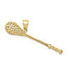 10k Yellow Gold 3-D Lacrosse Stick Pendant