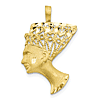 10k Yellow Gold Nefertiti Pendant 3/4in
