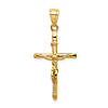 10k Yellow Gold INRI Crucifix Pendant with Beveled Tips 1in