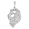 10k White Gold Filigree Lion Pendant 1 1/2in