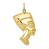10k Yellow Gold Queen Nefertiti Pendant 1in