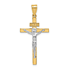 10k Two-tone Gold Polished INRI Crucifix Pendant 1.25in