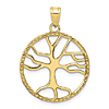 10k Yellow Gold Tree of Life Pendant 3/4in