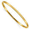 10k Yellow Gold 3mm Hollow Flat Bangle Bracelet