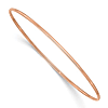 10k Rose Gold 8in Hollow Round Bangle Bracelet 2mm