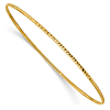 10k Yellow Gold 8in Diamond-cut Bangle Bracelet 1.5mm