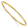10k Yellow Gold 8in Slip-on Polished Grooved Bangle Bracelet 2.5mm