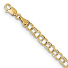 10k Yellow Gold 7in Hollow Double Link Charm Bracelet 5mm