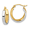 10kt Two-tone Gold 3/4in Double Hoop Earrings